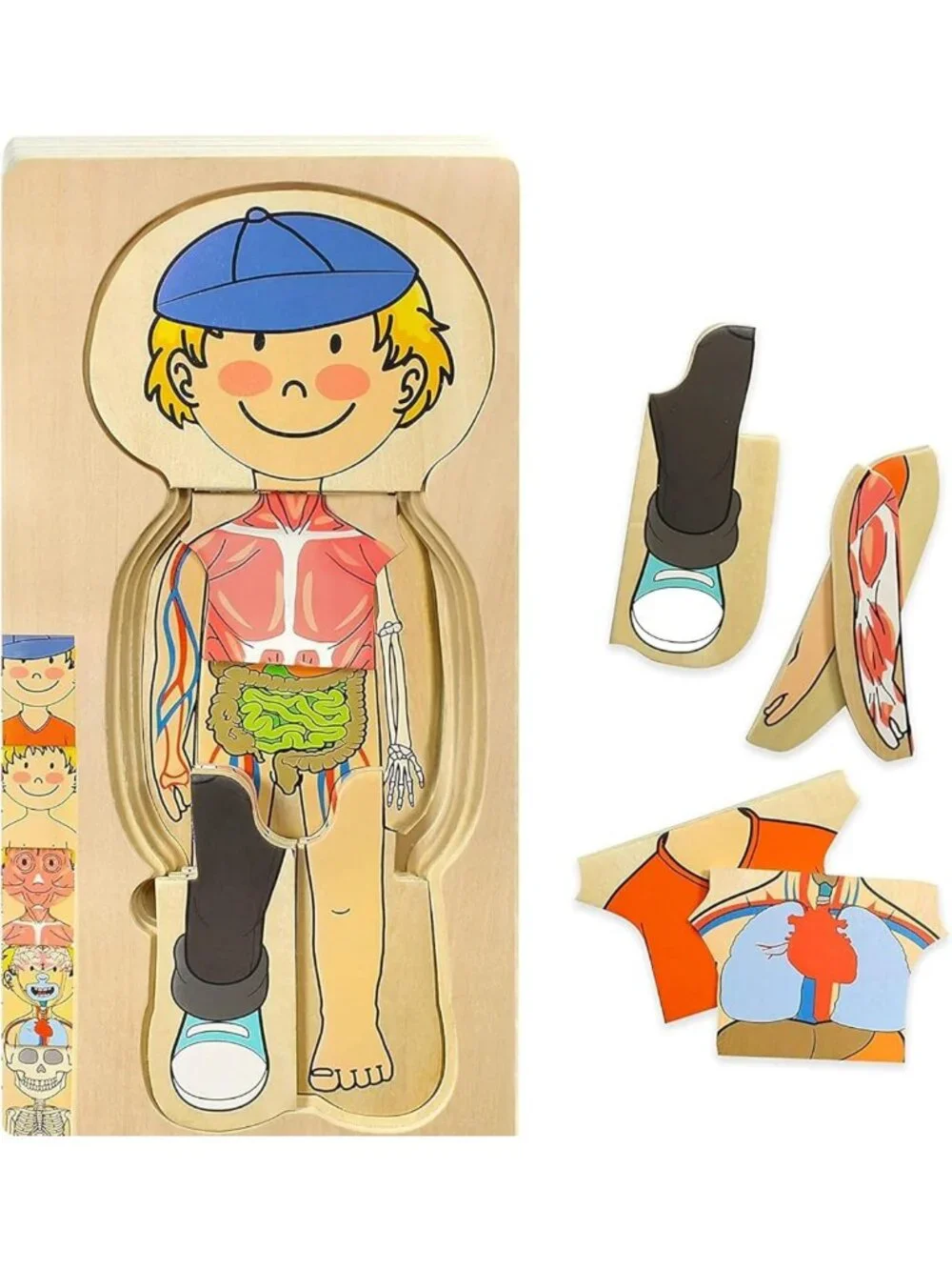 29-Piece Wooden Anatomy Puzzle for Toddlers - Educational Skeleton Toy for Kids